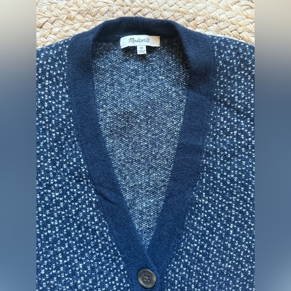 Madewell wool alpaca cardigan XS cabincore cozycore bookstore art girl luxury - Picture 4 of 5